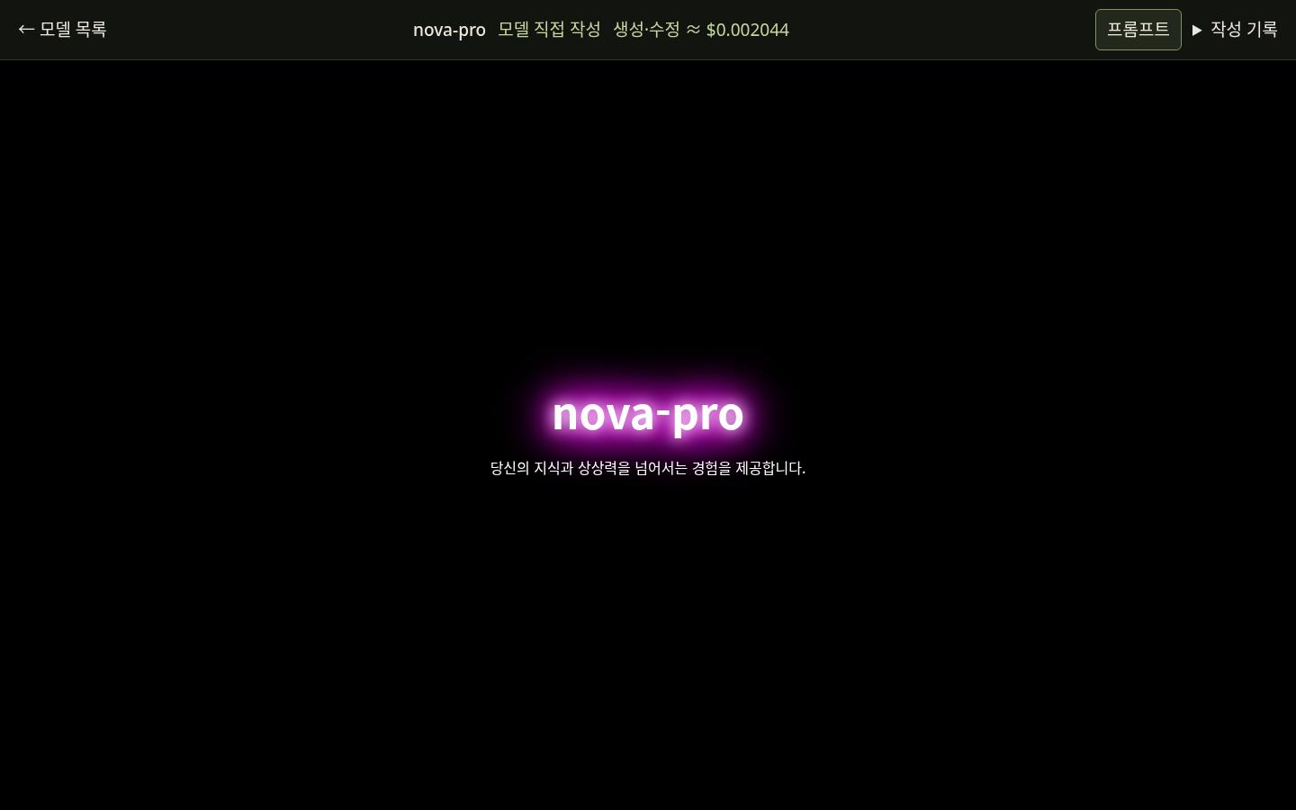 nova-pro의 WHOAMI 실제 화면